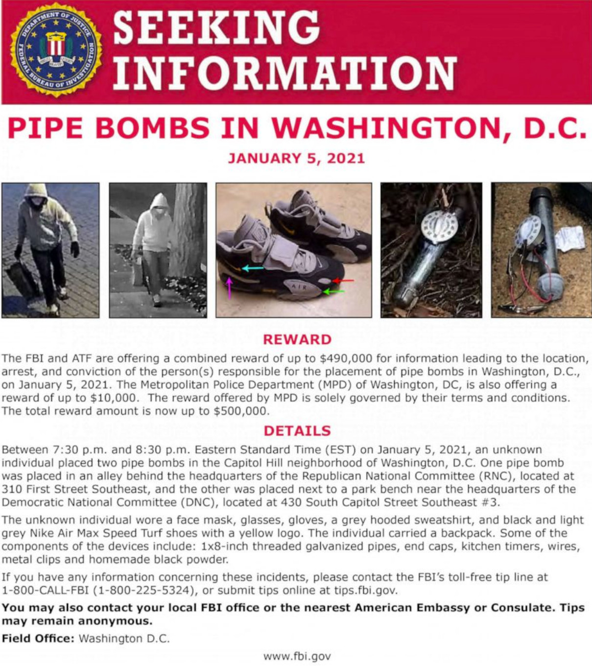 FBI Information on the Jan6 Bomber